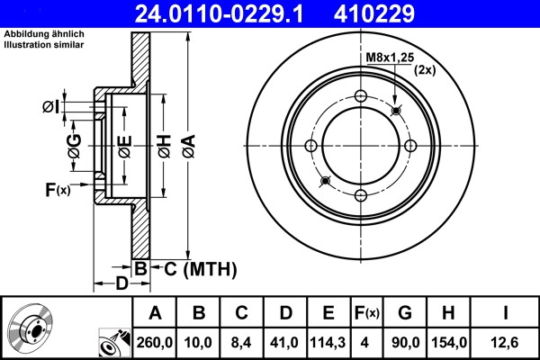 Disque de frein ATE anti-vibration haute performance pour OE 30872940
