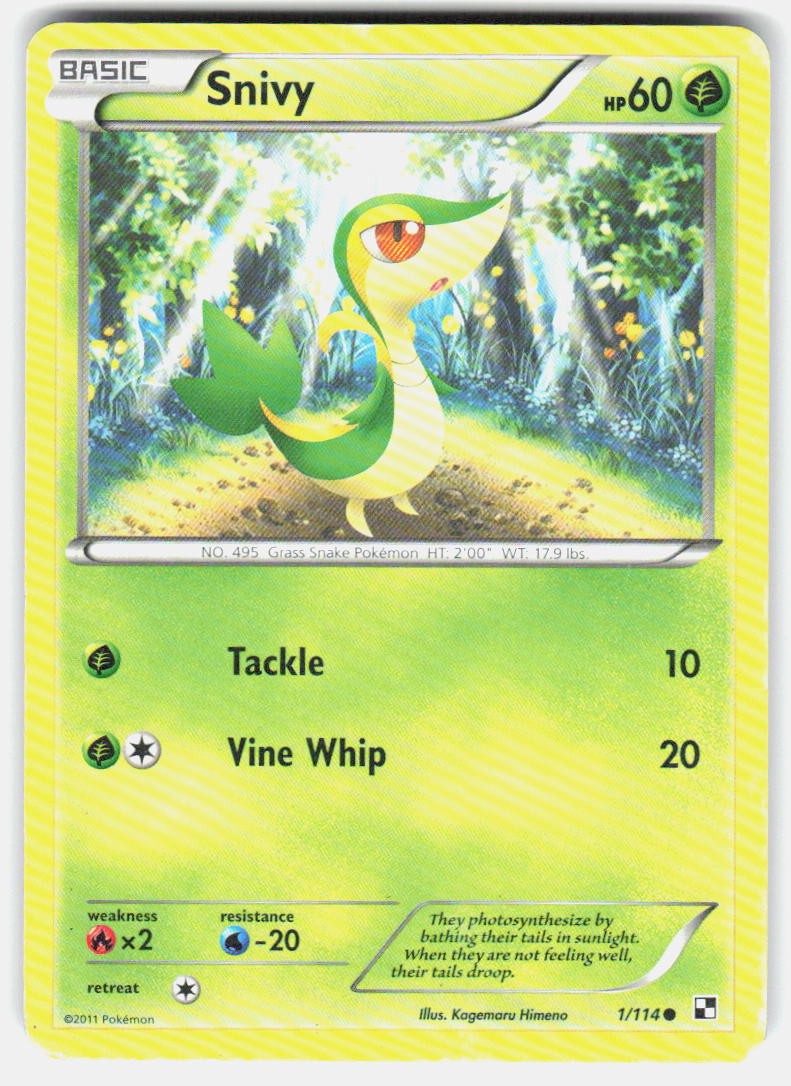 Pokemon tcg Black and White Snivy (1) Moderately played