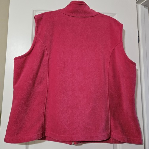 Columbia Womens Pink Sleeveless Fleece Vest With 2 Zippered Pockets Sz 3X EUC - Picture 2 of 9