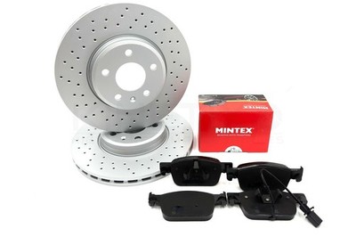 FÜR AUDI A4 B9 QUER GELOCHTE BREMSSCHEIBEN VORNE MINTEX BELÄGE VERSCHLEISSSENSOR 314mm
