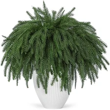 Artificial Norfolk Pine Stems 18 inch Real Touch Greenery Picks for DIY