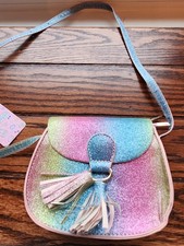 Mibasies Kids Purse Toddler Little Girls Crossbody Glitter Rainbow Bag Small
