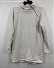 Athleta Cozy Karma Asym Beige Cream Sweatshirt Sweater Dress Size Small