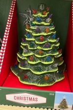 Ceramic Christmas Tree 15 Inch with Lights, Bulb, Cord and Star