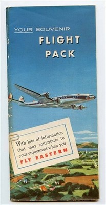 Your Eastern Airlines Souvenir Flight Pack and Contents Postcards Sticker 