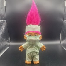 VTG Russ Berrie Troll Doll 5" Doctor Surgeon Pink Hair Complete Outfit Figure