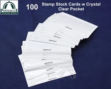 100 Stamp Dealer Cards, White Background with Clear Window by Lighthouse