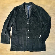 DANIEL CREMIEUX sport coat blazer black corduroy 3 button XL jacket EUC 3 BUTTON
