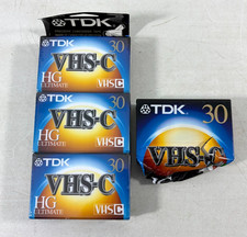 Lot of 4 TDK TC-30HG VHS-C Camcorder Cassette Tapes HG Ultimate NEW