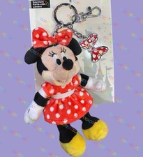 Disney Parks Minnie Mouse Plush Bag Charm Keychain New