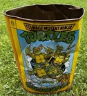 Vintage Teenage Mutant Ninja Turtles TMNT Metal Tin Trash Can Wastebasket 80s
