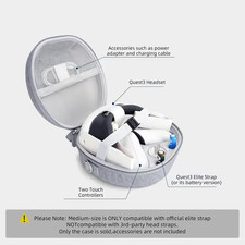 Teeaam Mini Carrying Case for Meta Quest 3 VR Headset Accessories Grey