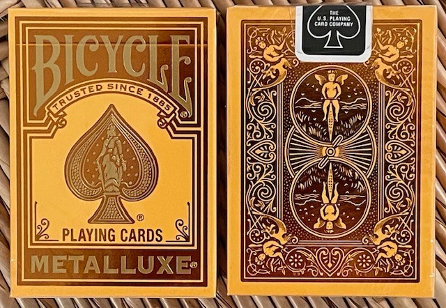 Bicycle Metalluxe orange playing cards