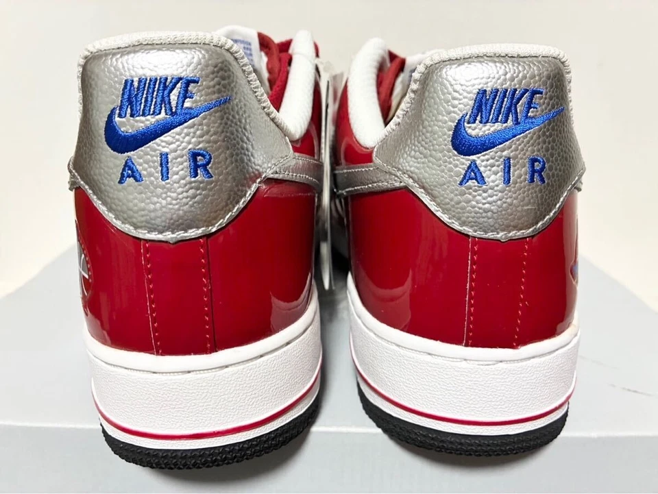 Deadstock 2009 Nike Air Force 1 '07 Vrsty Red Mtllc Slvr-Wht-Blk 315122-602 Us10 - Image 3 of 4