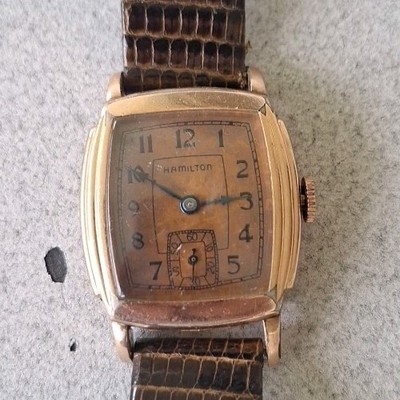 HAMILTON Mechanical 17 Jewels 10K GF Brown Dial Running