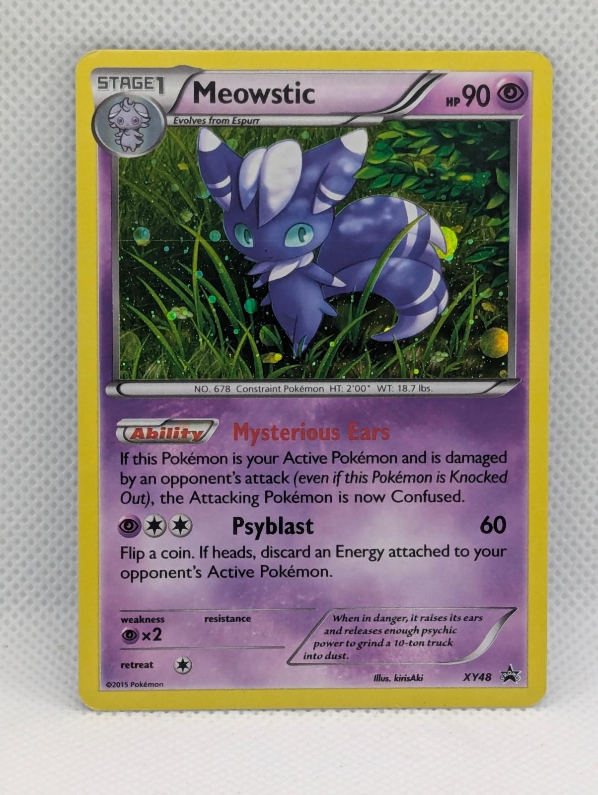 MEOWSTIC XY48 (COSMOS HOLO) P XY PROMO POKEMON MODERATELY PLAYED (PRINT LINE)