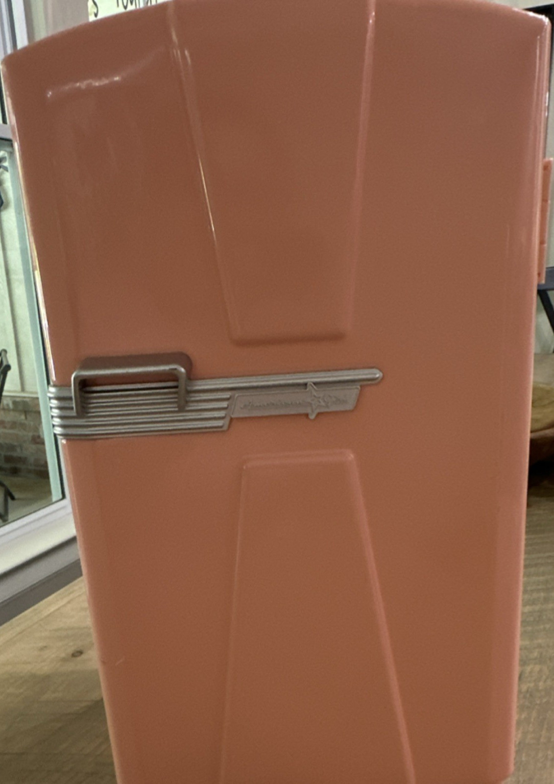 American Girl 18 in Doll Kitchen Refrigerator, Pink White Blue Plastic, 1pc