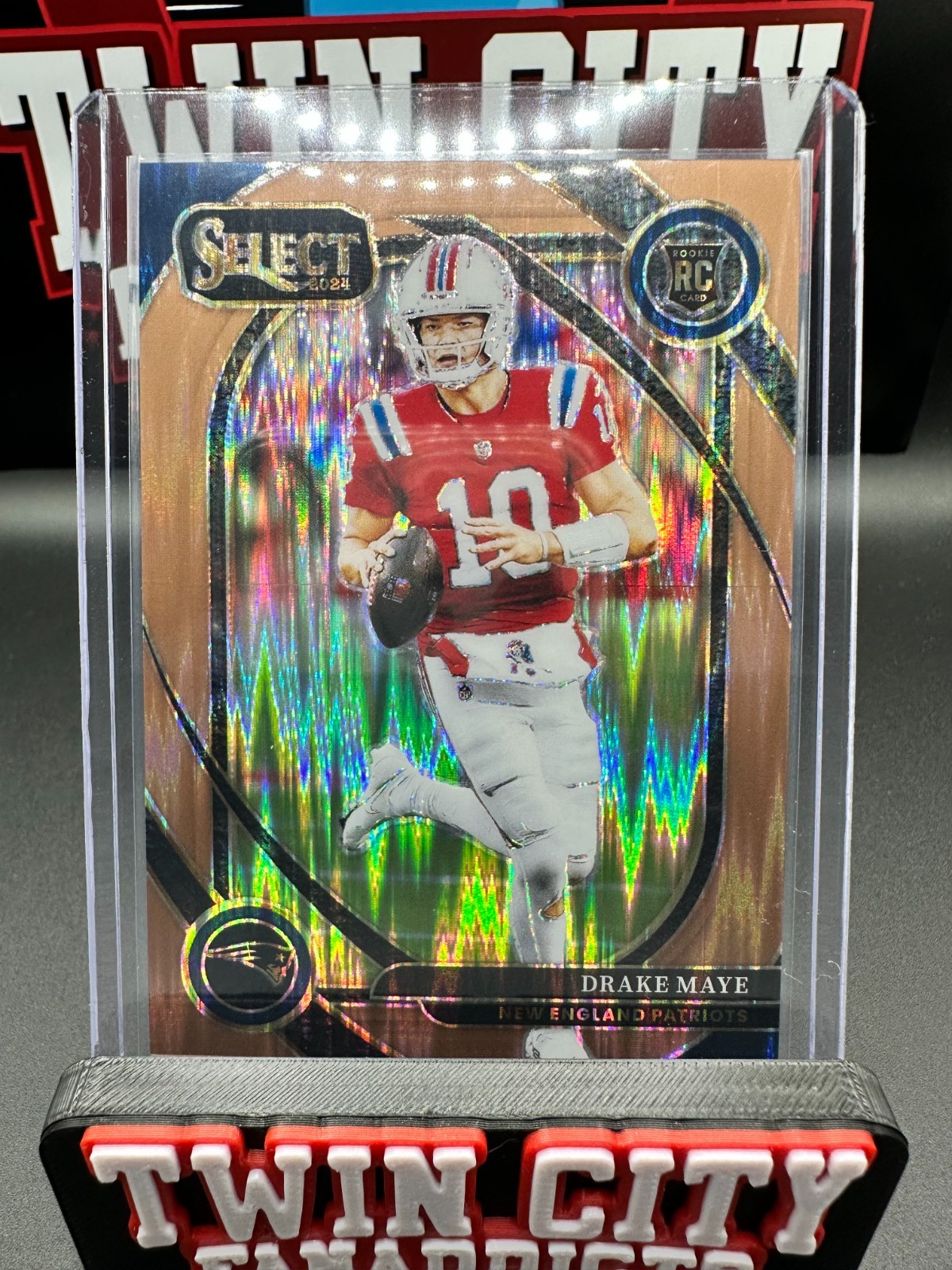 2024 Panini Select Club Level Drake Maye #218 Copper Shock Prizm #/299 (RC) SP