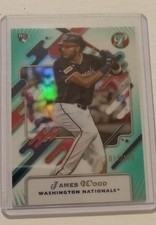 2025 Topps Pristine - James Wood #8 Aqua Refractor /199 (RC)
