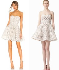 Aijek Faith Mini Dress Sweetheart Bustier Embroidered Lace White Size 4 $389 NWT