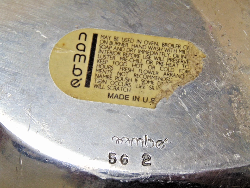 Vtg Nambe 562 12 x 9.5 inch Metal Teardrop Serving Bowl Mid Century Modern MCM - Image 4 of 4