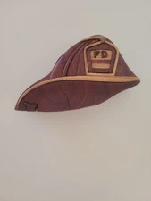 Fireman Firefighter Hat PUZZLE WOOD SECRET TRINKET JEWELRY BOX COLLECTIBLE ART