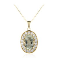 Halskette Aus Vergoldetem Silber Mit GrüNem Amethyst