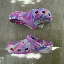 Crocs Classic Glow Marbled Clog Pink Crush 210718-6TX Size J5 New