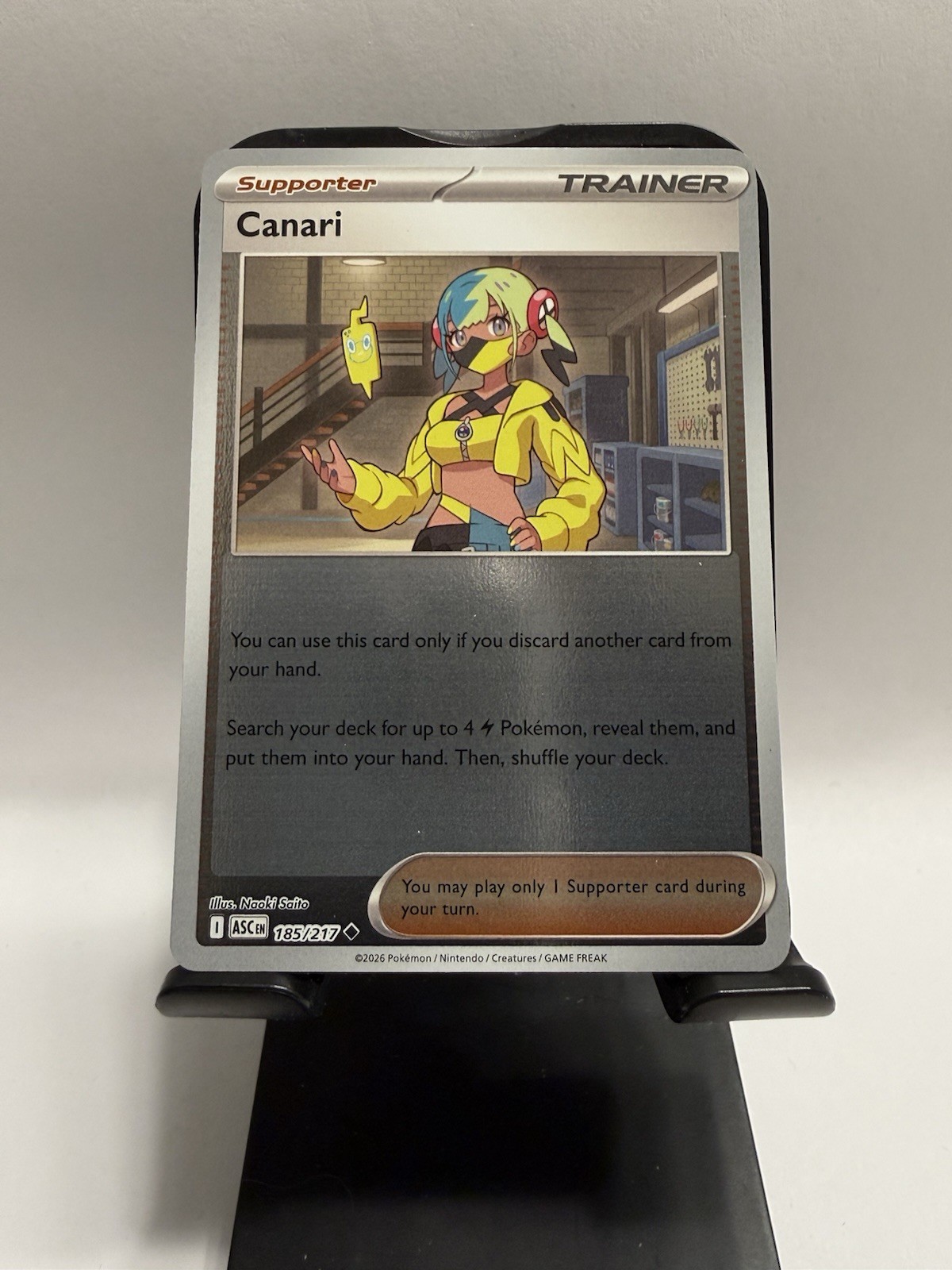 Canari Trainer Reverse Holo 185/217 Ascended Heroes Pokemon TCG NM