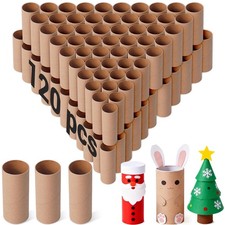 120 PCS Brown Cardboard Tubes Crafts 1.38x3.98 Inch Bulk Paper Rolls DIY
