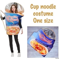 Seafood Cup Noodles Halloween Costumes cosplay unisex Funny Food outfit one size