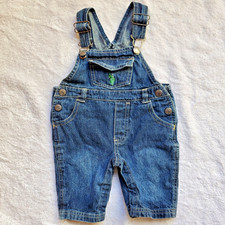 U.S. Polo Assn. Green Logo Vintage Unisex Baby Blue Denim Overalls sz 0-3 months