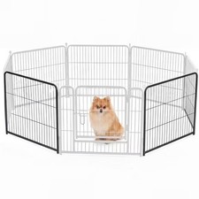 Dog Playpen,Foldable Heavy Duty Metal Puppy Exercise Pen with Doors In-Outdoor