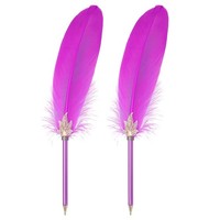 FüR Feather Kugelschreiber Bulk, 2 StüCk Schwarze Tintenfedern, Rosarot