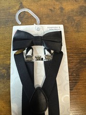 Kids Adjustable Suspenders Bow Tie Set Wedding Formal Outfit Pants Braces