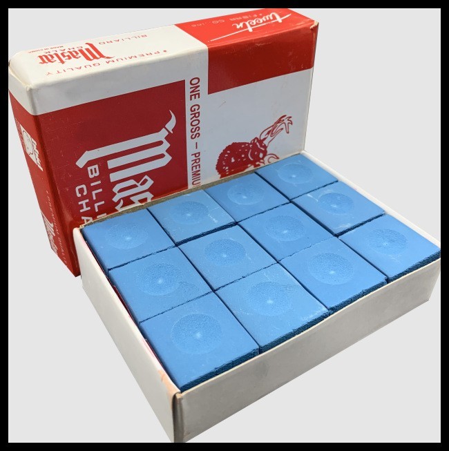 Master Billiard/Pool Cue Chalk - Sky/Tournament Blue - 1 Pack/12 Pieces