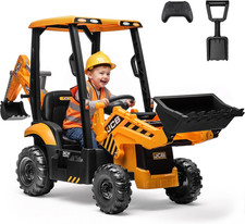 JCB 12V Ride on Excavator for Kids with Remote Control, 3-In-1 Excavator, Bulldo