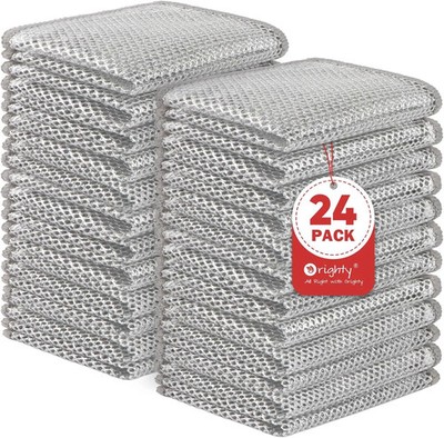 24Pc Wire Dishwashing Rag Non-Scratch Wire Dish Cleaning Cloth Reusable Scrubber