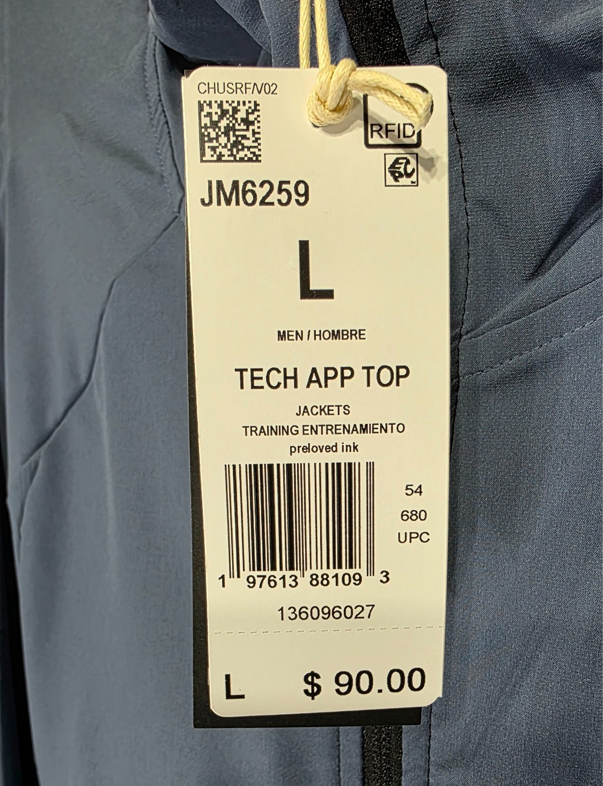 Adidas Tech Apparel Track Jacket JM6259 Black Large thumbnail 5