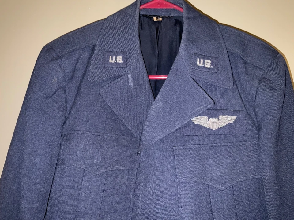 CHAQUETA CORTA DE LANA AZUL EISENHOWER DE LA FUERZA AÉREA DE EE. UU. SEGUNDA GUERRA MUNDIAL TALLA 39R Foto 3 de 4