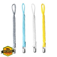 4pc Pacifier Clips for Baby  Universal Holder Leash  Mixcolor