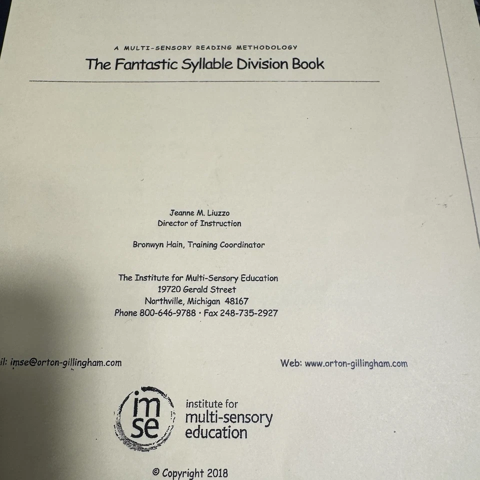 Fantastic Syllable Division Book IMSE Orton-Gillingham Reading 2018 Homeschool - Image 3 of 4