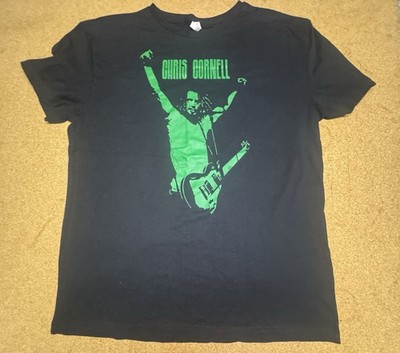 Chris Cornell Black/Green T-Shirt XL 90s Rock Band Grunge