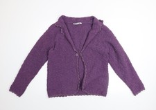 Womens UK Size 12 Poppy Purple Cardigan Jumper