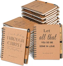 INSADA 10 Sets of Christian Spiral Notebooks Bulk Prayer Journals with Pens S...