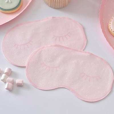 Rosa Tupfen Augenmaske Servietten (16 Stk.) für Geburtstage & Pamper Partys