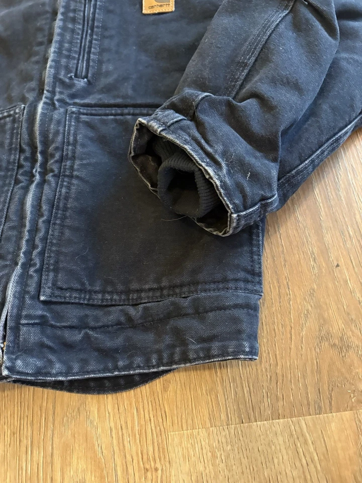 Chaqueta de Trabajo Vintage Juvenil Carhartt Cremallera Lona Tareas Años 90 Azul Talla M Ropa de Trabajo Foto 3 de 4