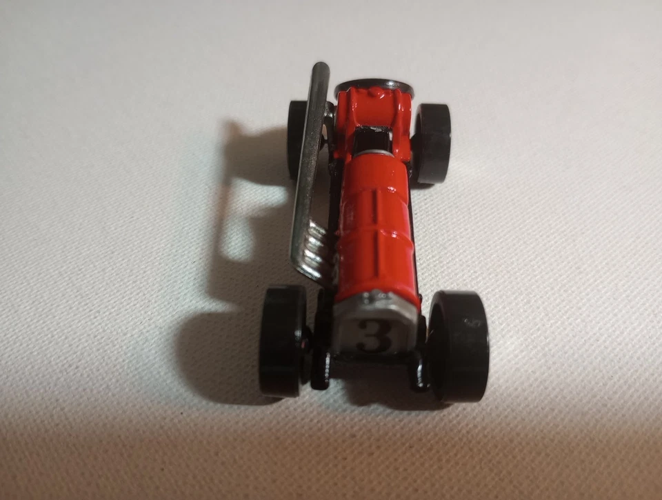 Hot Wheels 2001 primeras ediciones antiguo #3 rojo 1900 coche de carreras con ruedas cromadas de 5 velocidades Foto 3 de 4