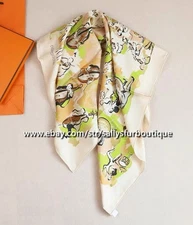 Sallys Heavy 18 Momme Twill Silk Wrap Scarf Concert Print Double Face Shawl 35"