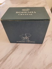 Vintage Bohemia Crystal Glass Wine Goblets – Set of 6 New Unused Czech Republic